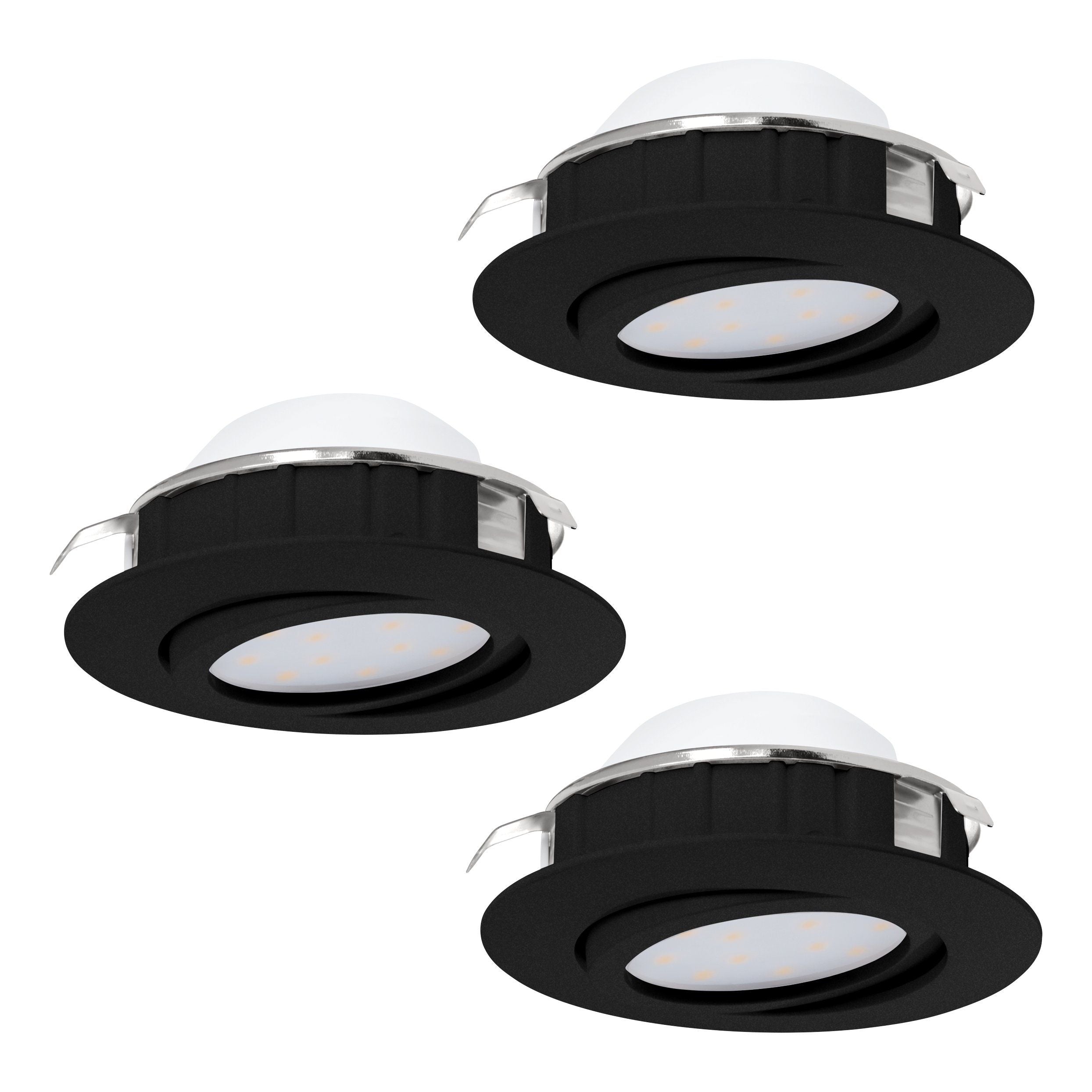 Eglo Pineda Set of 3 Black LED Recessed Spot Lights - 8.4cm — alternate view