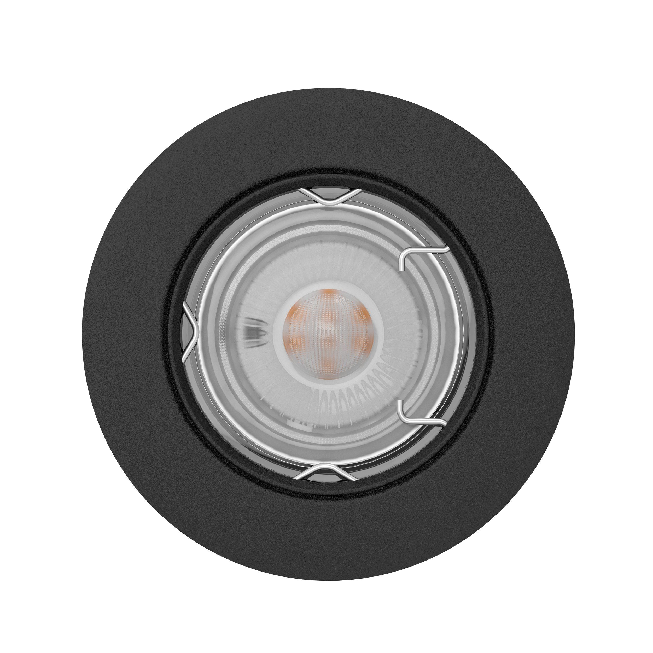 Eglo Peneto Black Recessed Spot Light - 7.8cm — rear view