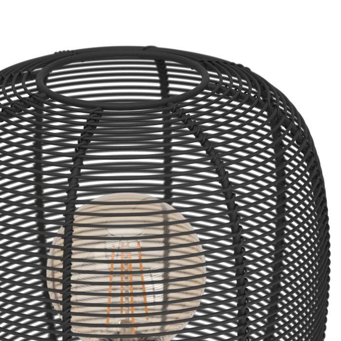 eglo rinroe wire caged black metal tripod table lamp Kitchen Lighting Close Up