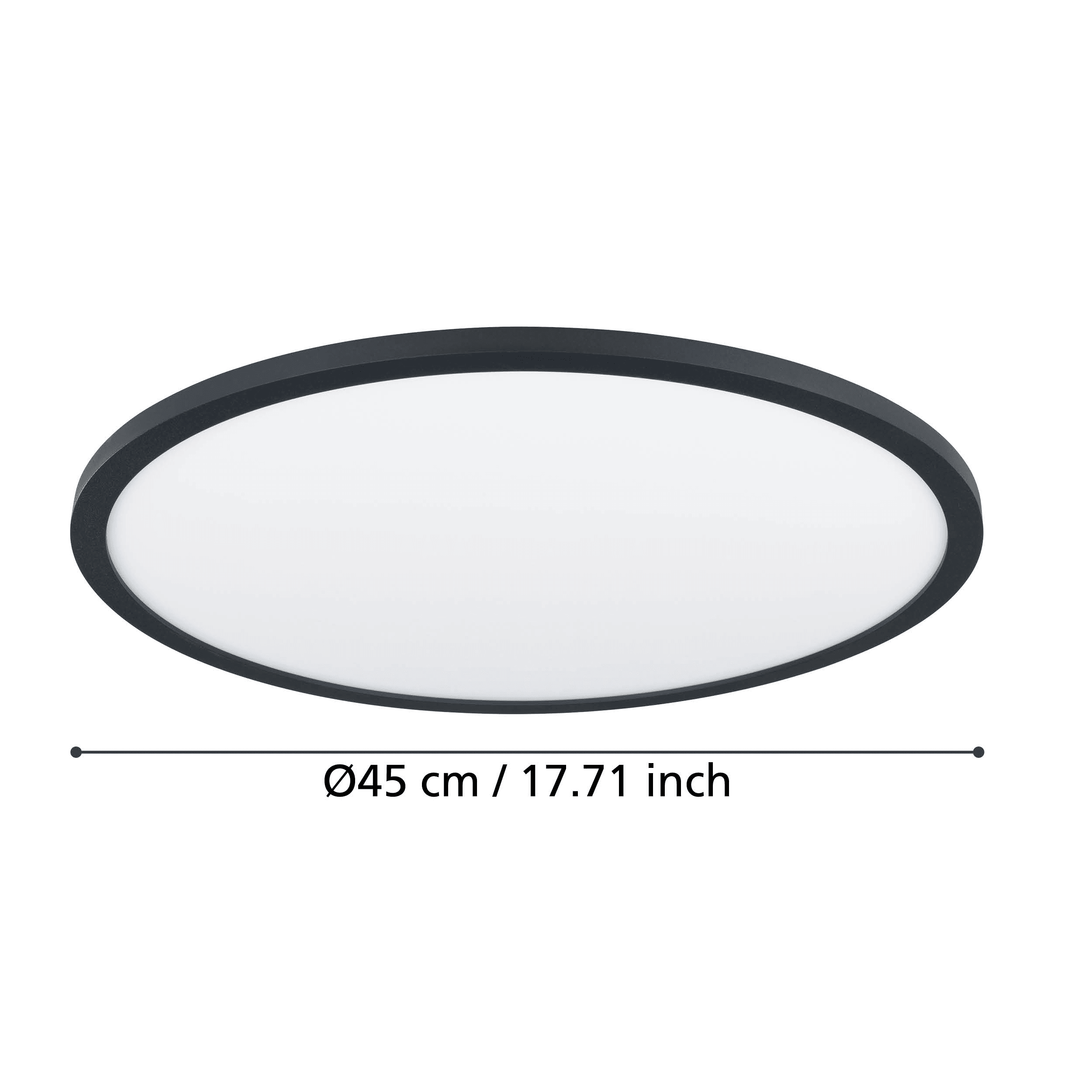 eglo connect sarsina z smart black round led flush ceiling light 45cm kitchen lighting 