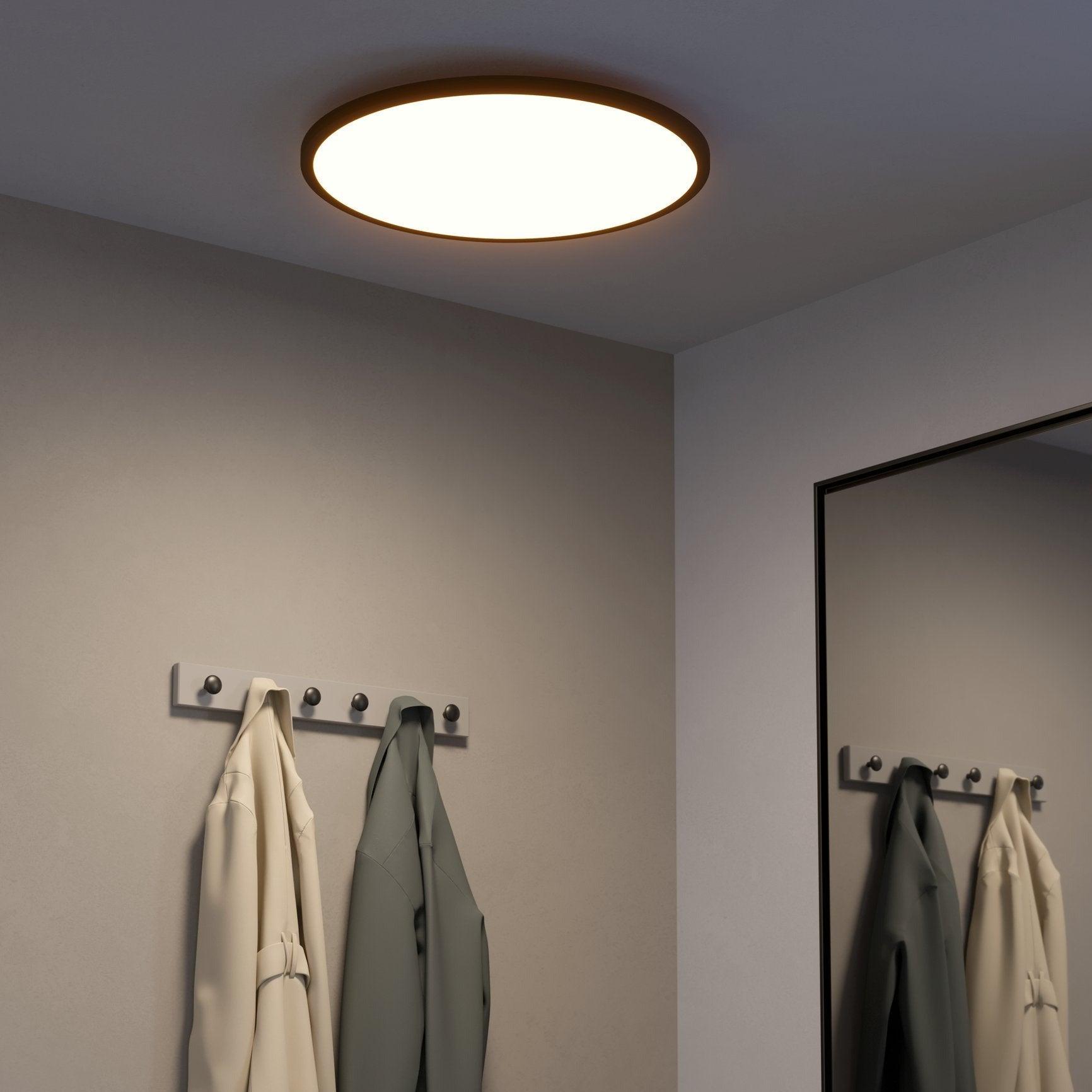 eglo connect sarsina z smart led black round ceiling flush 60cm living room image