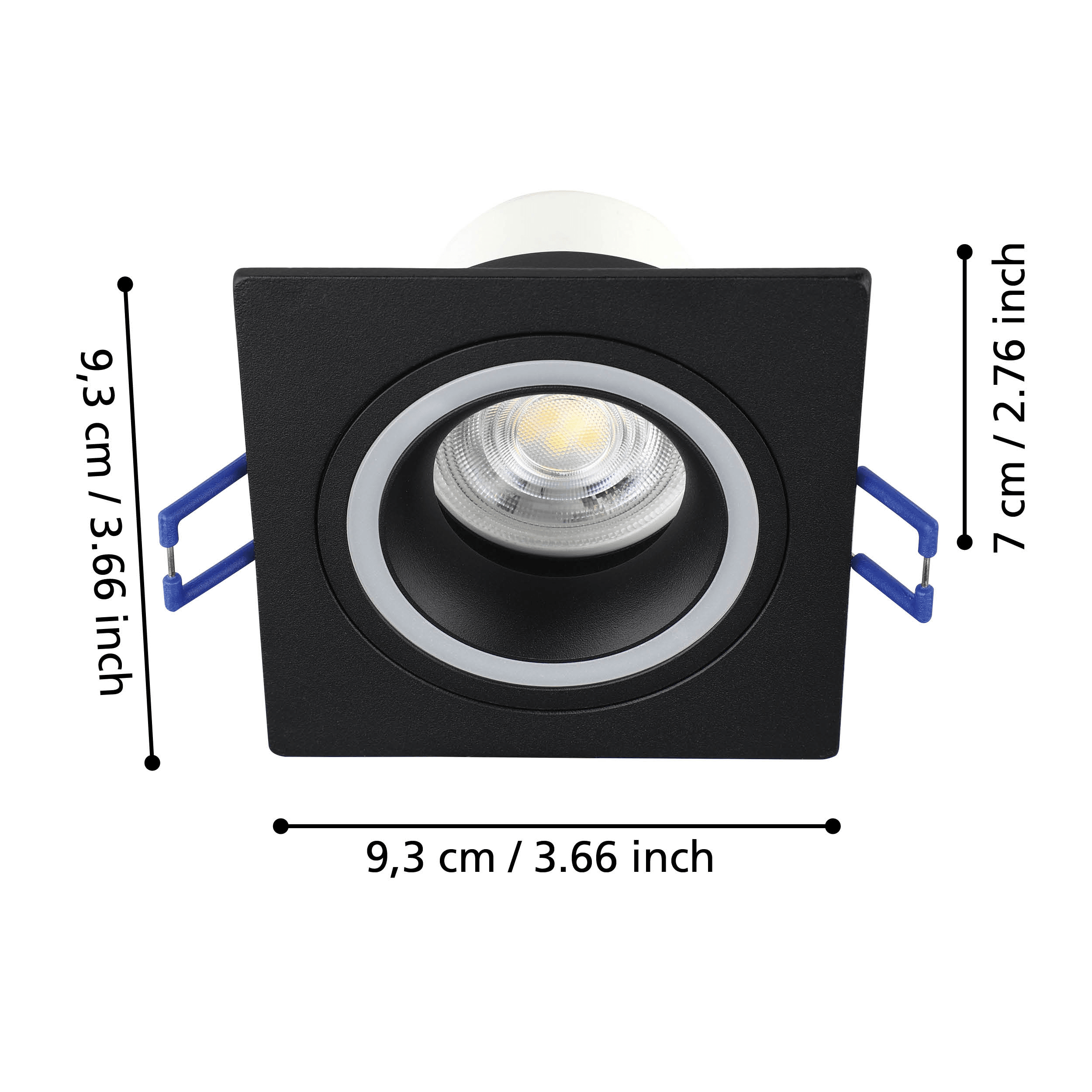 eglo carosso z smart led black square recessed spot light Kitchen Lighting Close Up