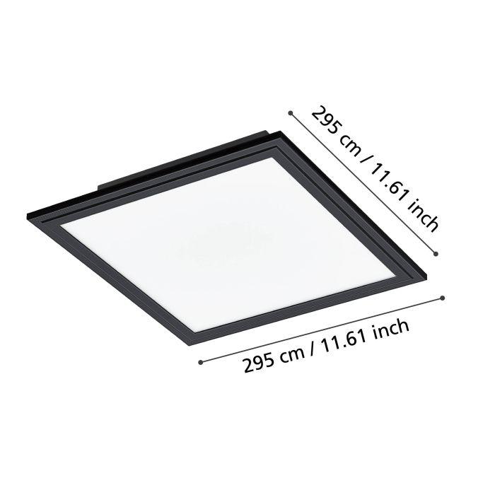 eglo salobrena 1 led black square flush 30cm living room close up
