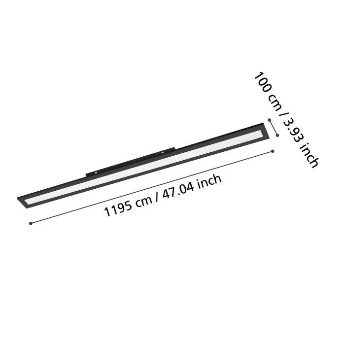 eglo salobrena 1 led slim rectangular black ceiling flush light living room close up