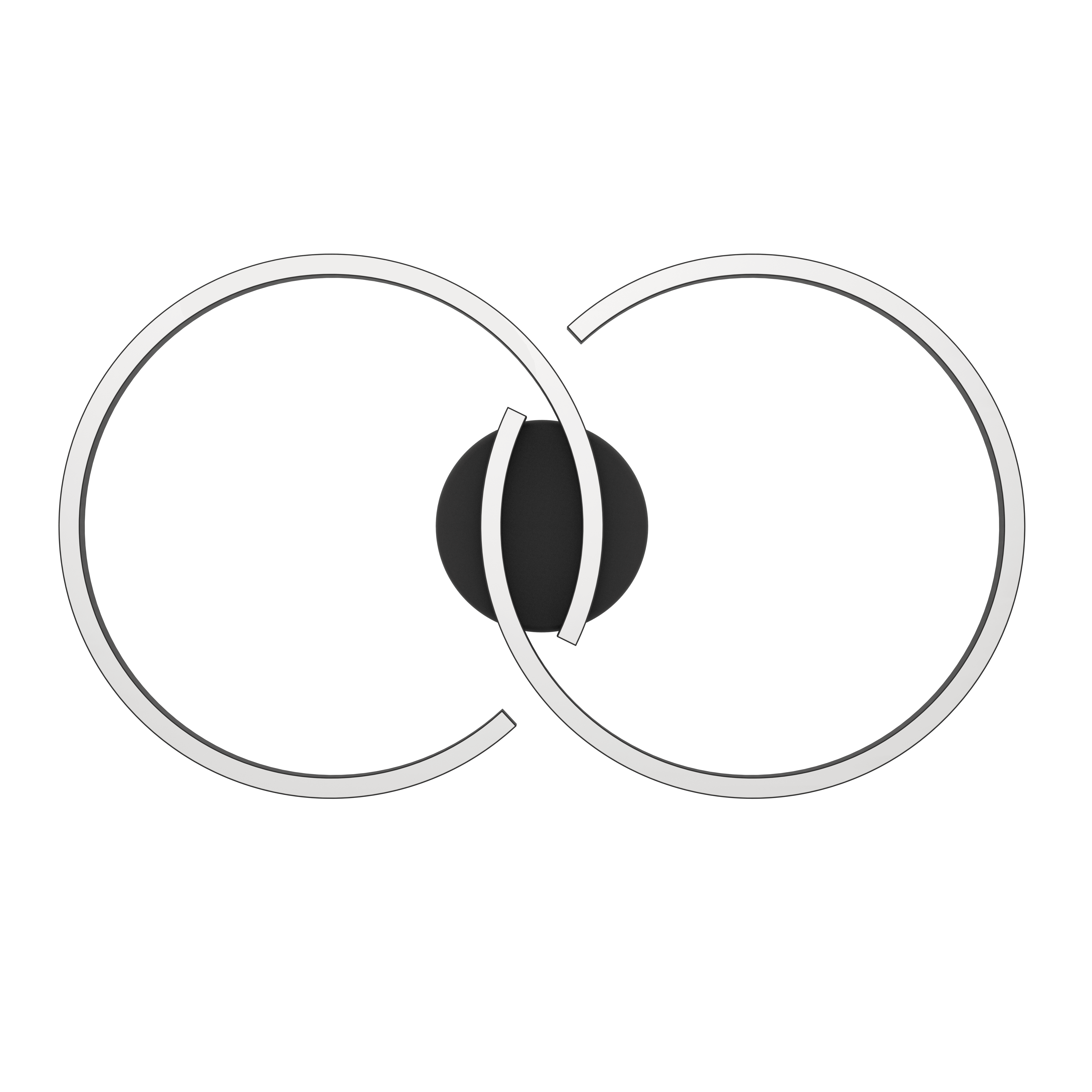 eglo amandolo black led 2 circle design flush ceiling light living room close up