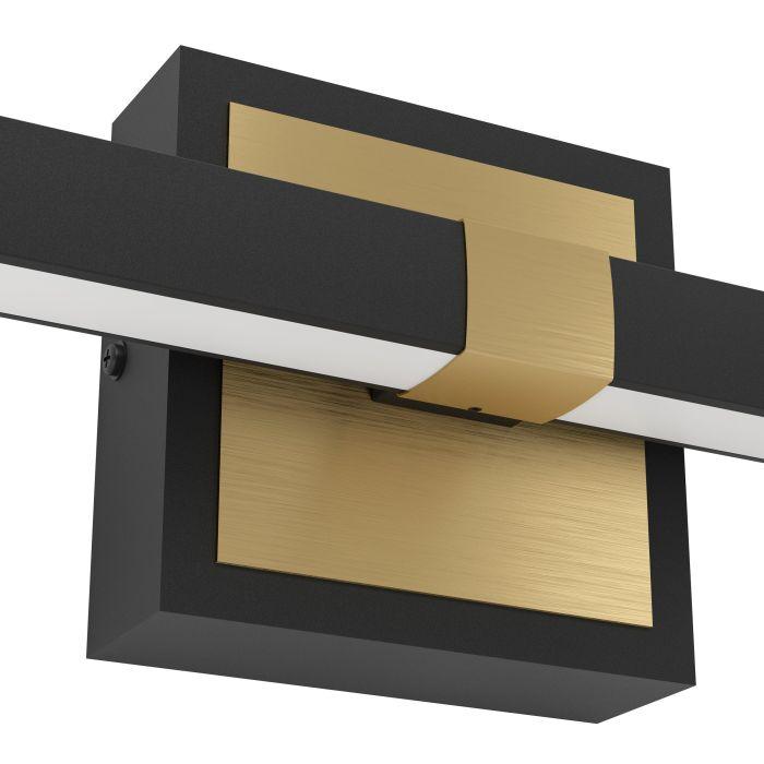 eglo peguera ip44 black brass bathroom led wall light kitchen lighting 