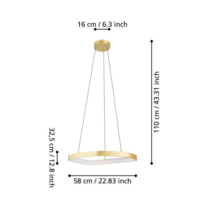 Eglo Vallerosa LED Brass Ceiling Pendant