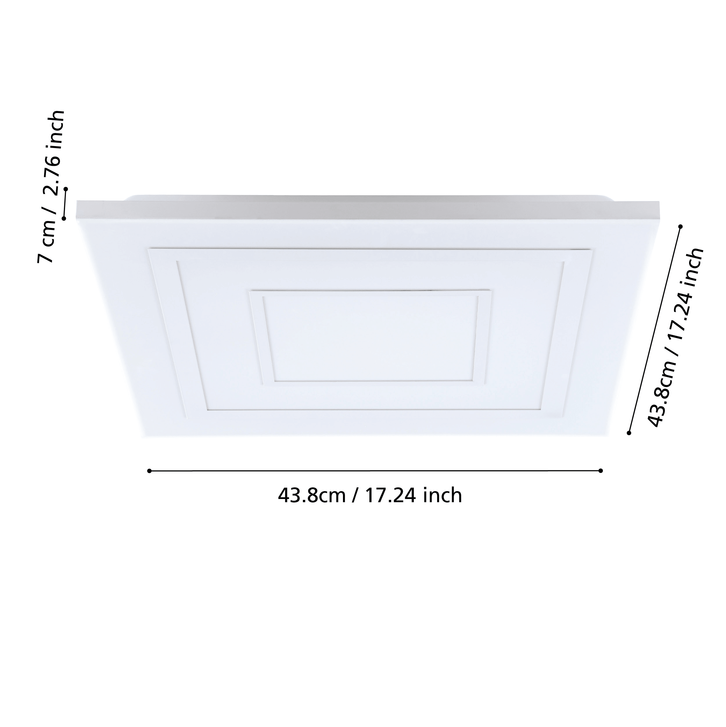 eglo albarca white square led ceiling flush 44cm kitchen lighting 