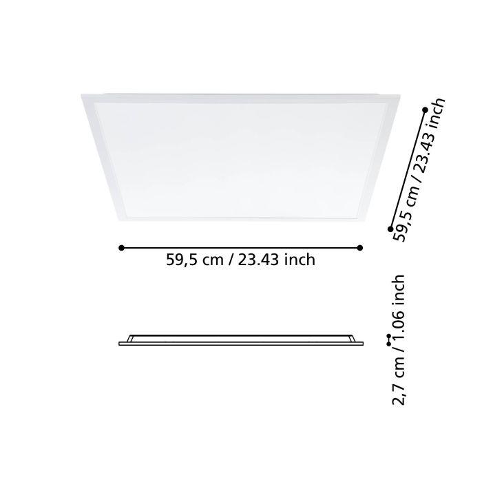 eglo rabassa white led panel flush ceiling light 59 5cm kitchen lighting 