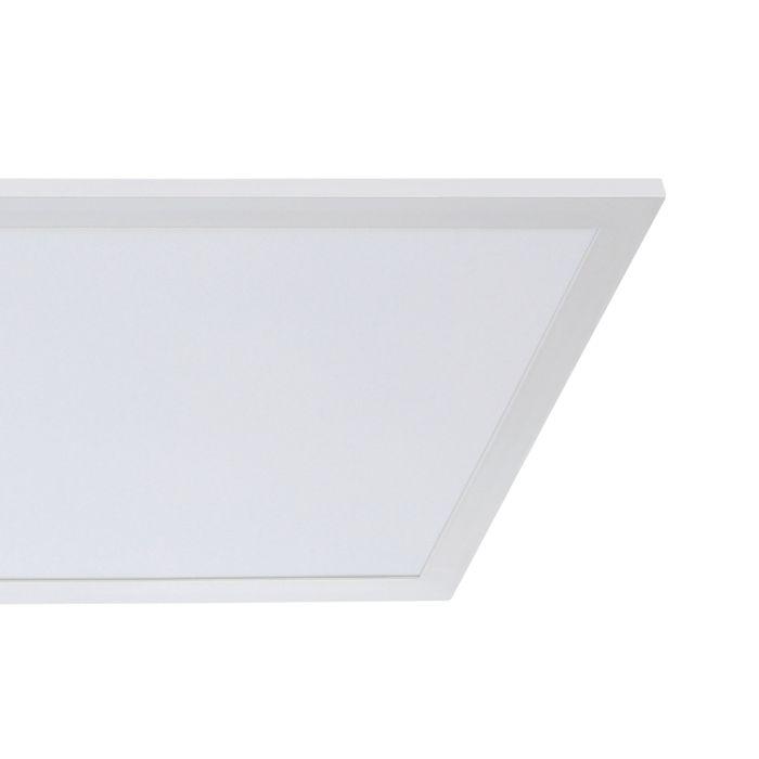 eglo rabassa led white rectangular flush panel light living room close up