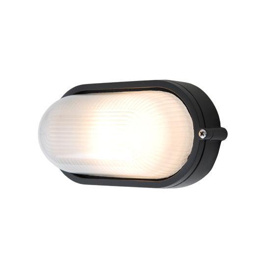 Lutec Echo Outdoor Black Bulkhead Wall Light-WAREHOUSE-40-210426