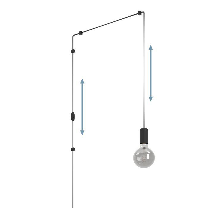 eglo pinetina black lamp holder cable ceiling pendant kitchen lighting 