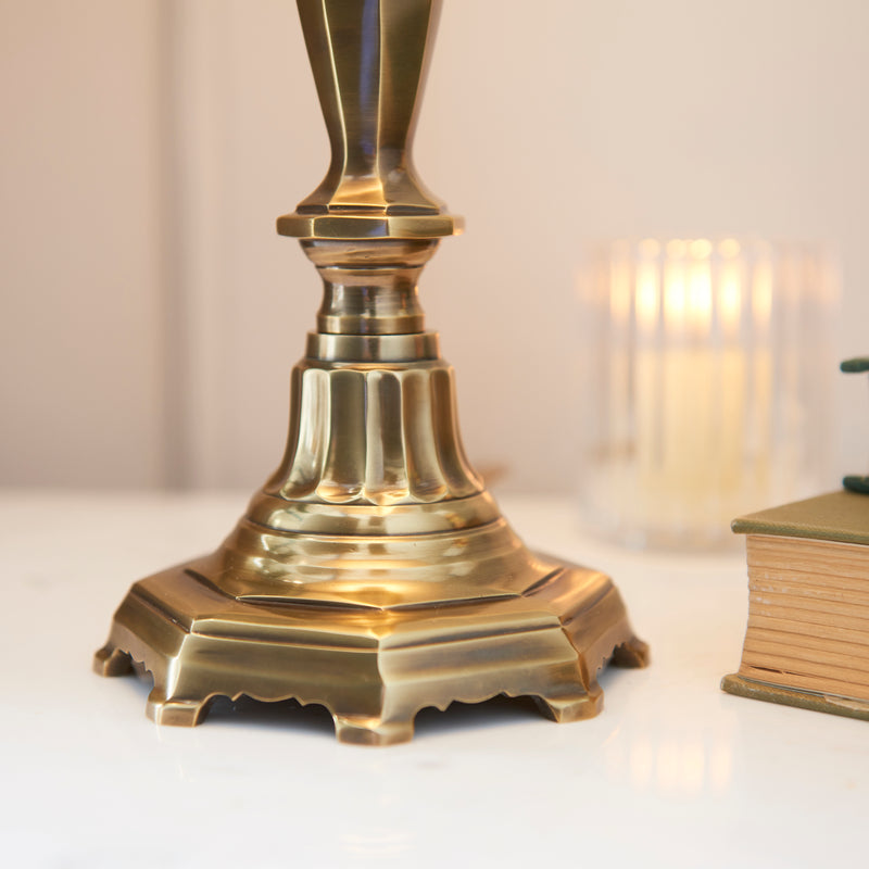 Asquith Solid Brass Table Lamp With Beige Shade