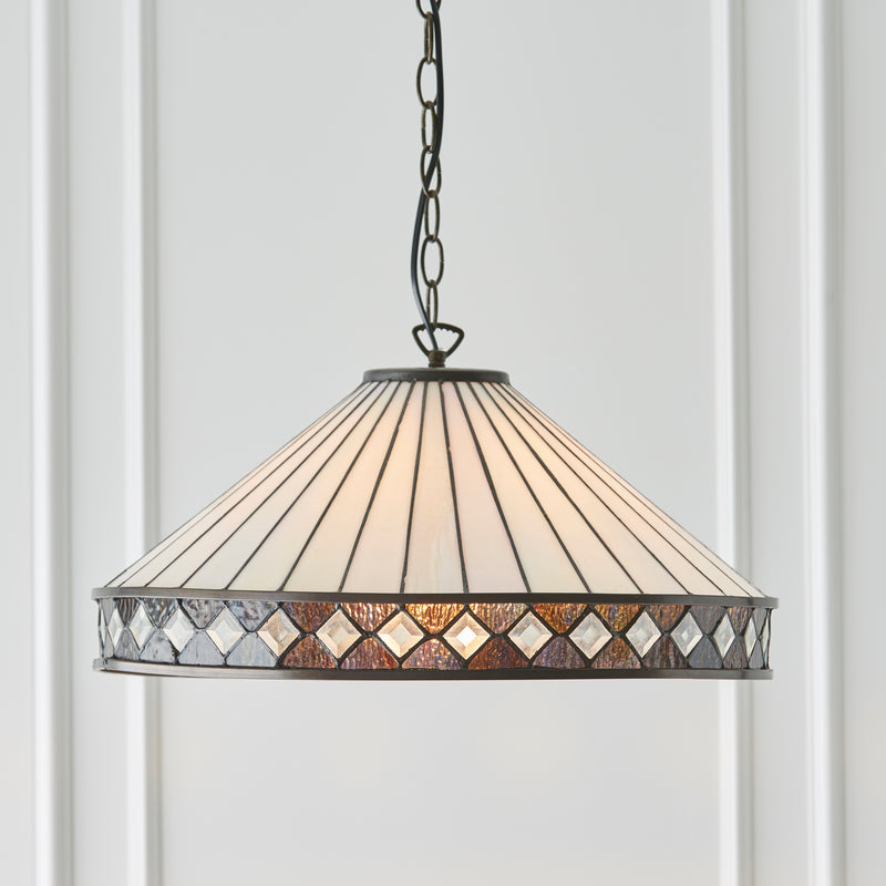 Fargo Medium Tiffany Ceiling Light 1 Bulb Fitting