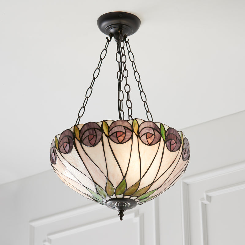 Hutchinson Large Inverted Tiffany Ceiling Light