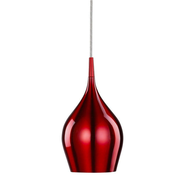 Vibrant 1 Light Metal Red Pendant - Searchlight -Warehouse Clearance Stock