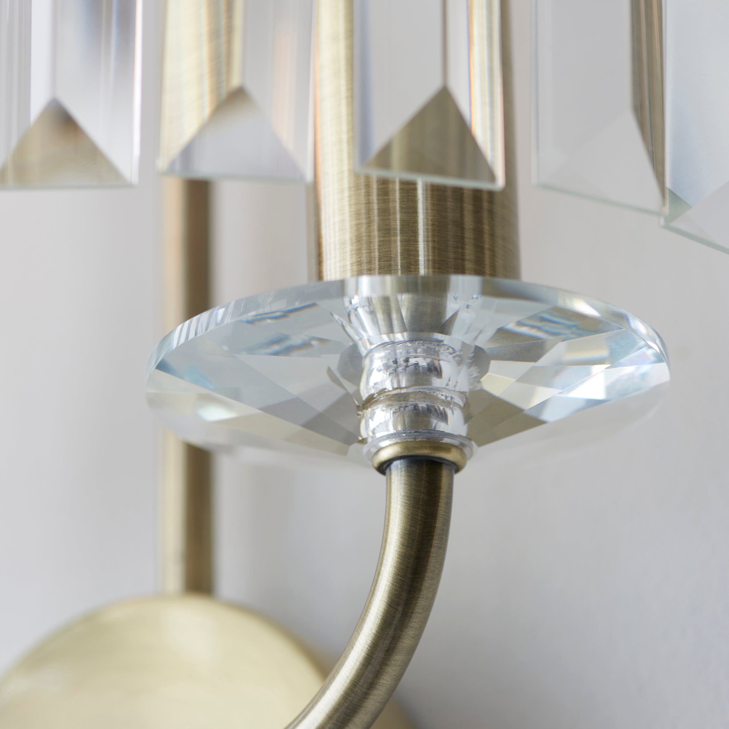 Ealing Brass & Clear Cut Glass Wall Light