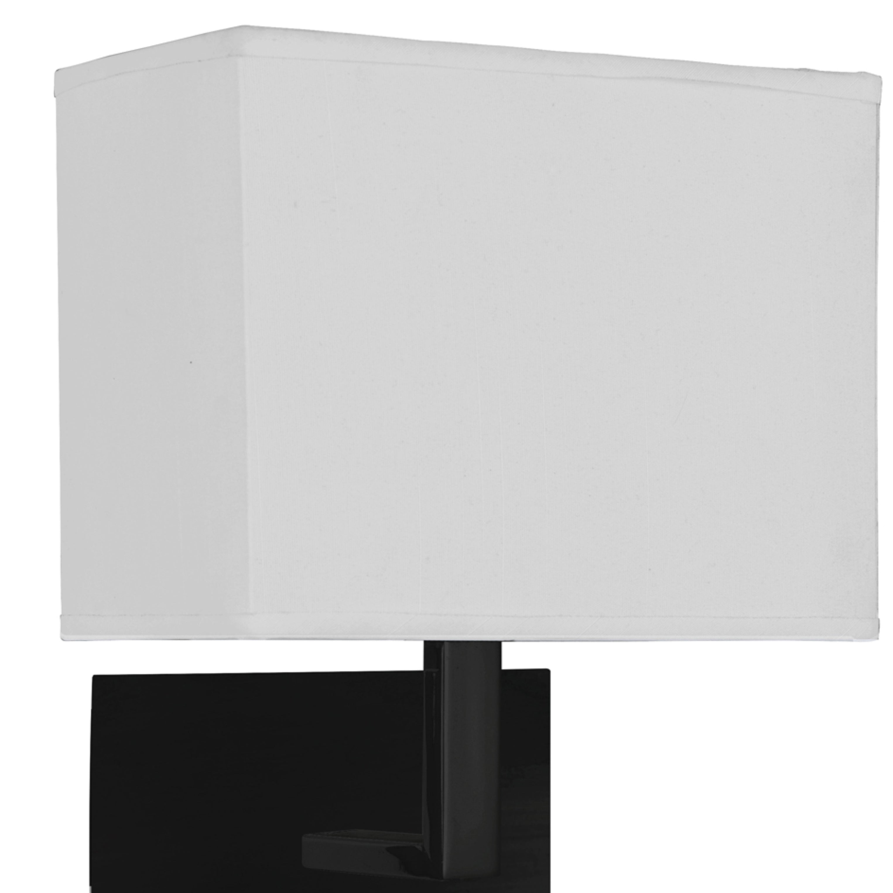 Searchlight Hotel Black Wall Light - White Fabric Shade