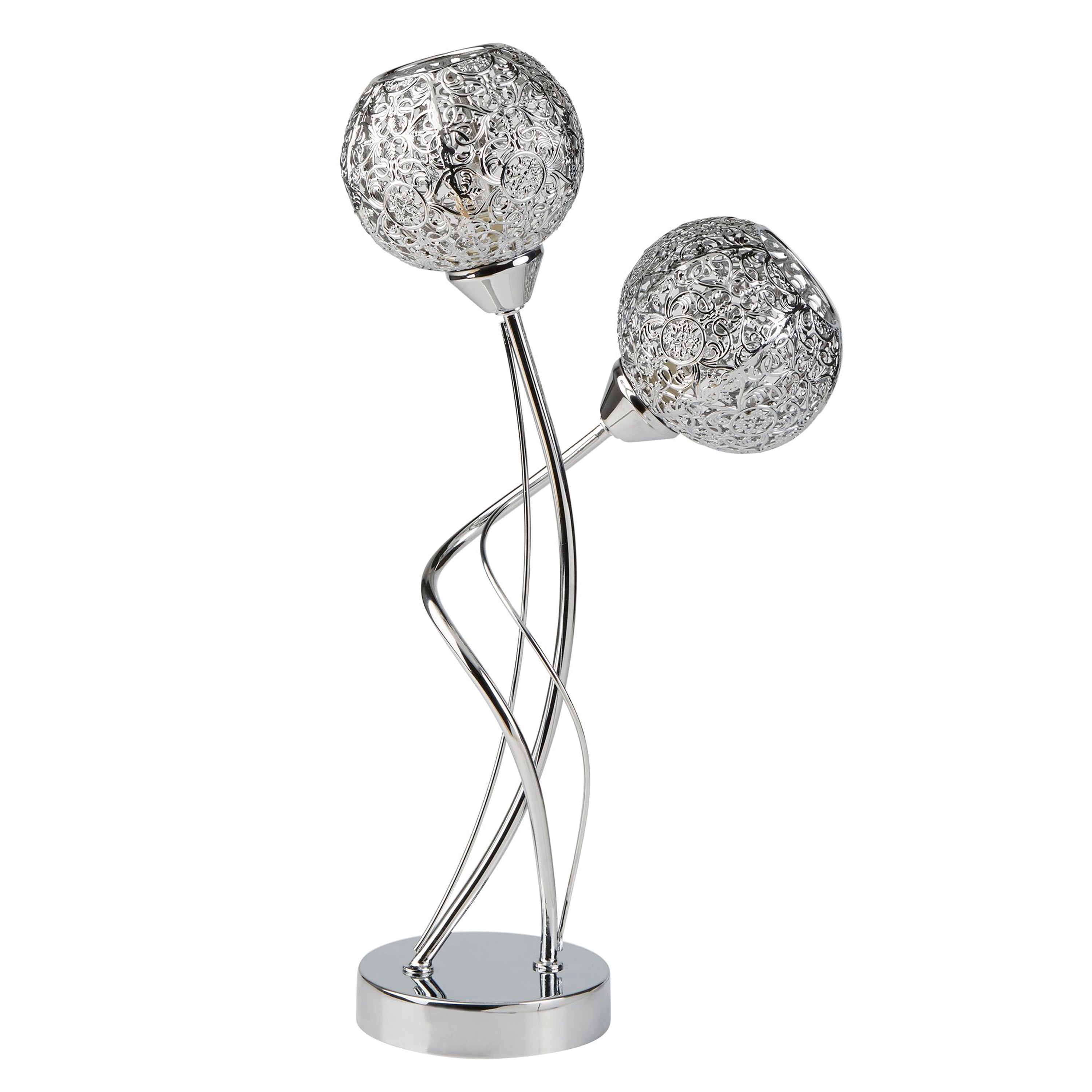 Searchlight Souk 2 Light Chrome Table Lamp
