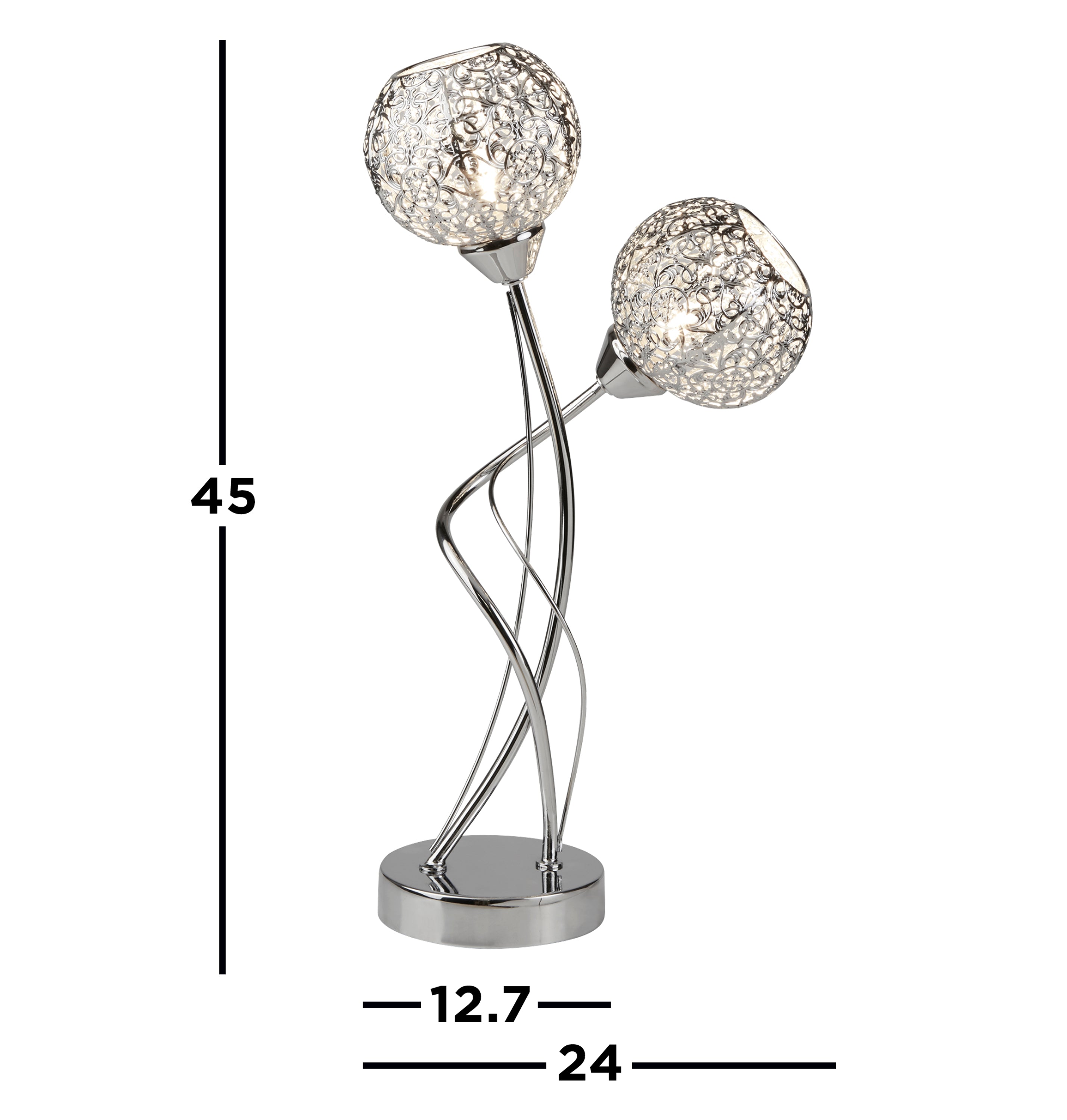 Searchlight Souk 2 Light Chrome Table Lamp