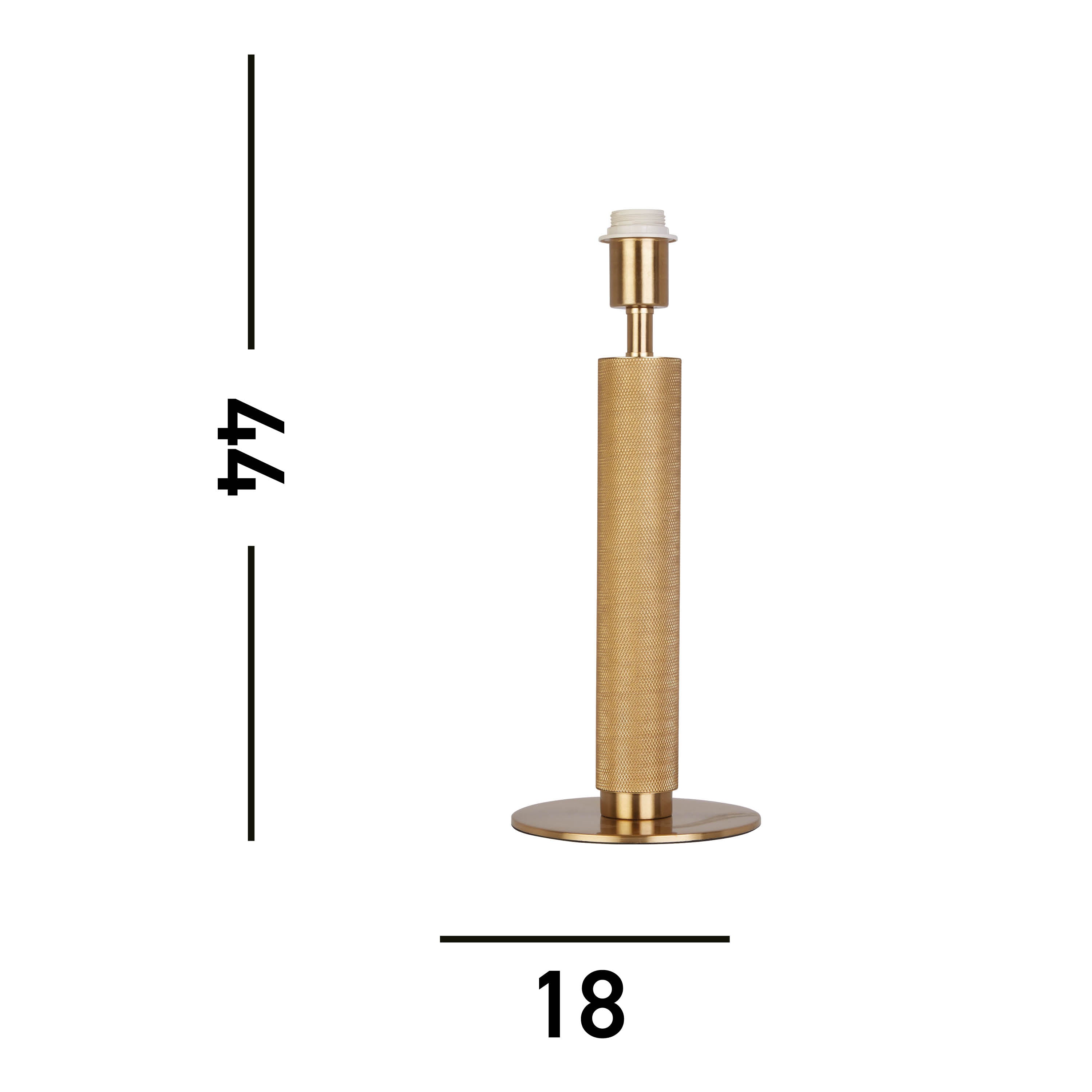 Base Only - London Table Lamp - Knurled Gold Metal