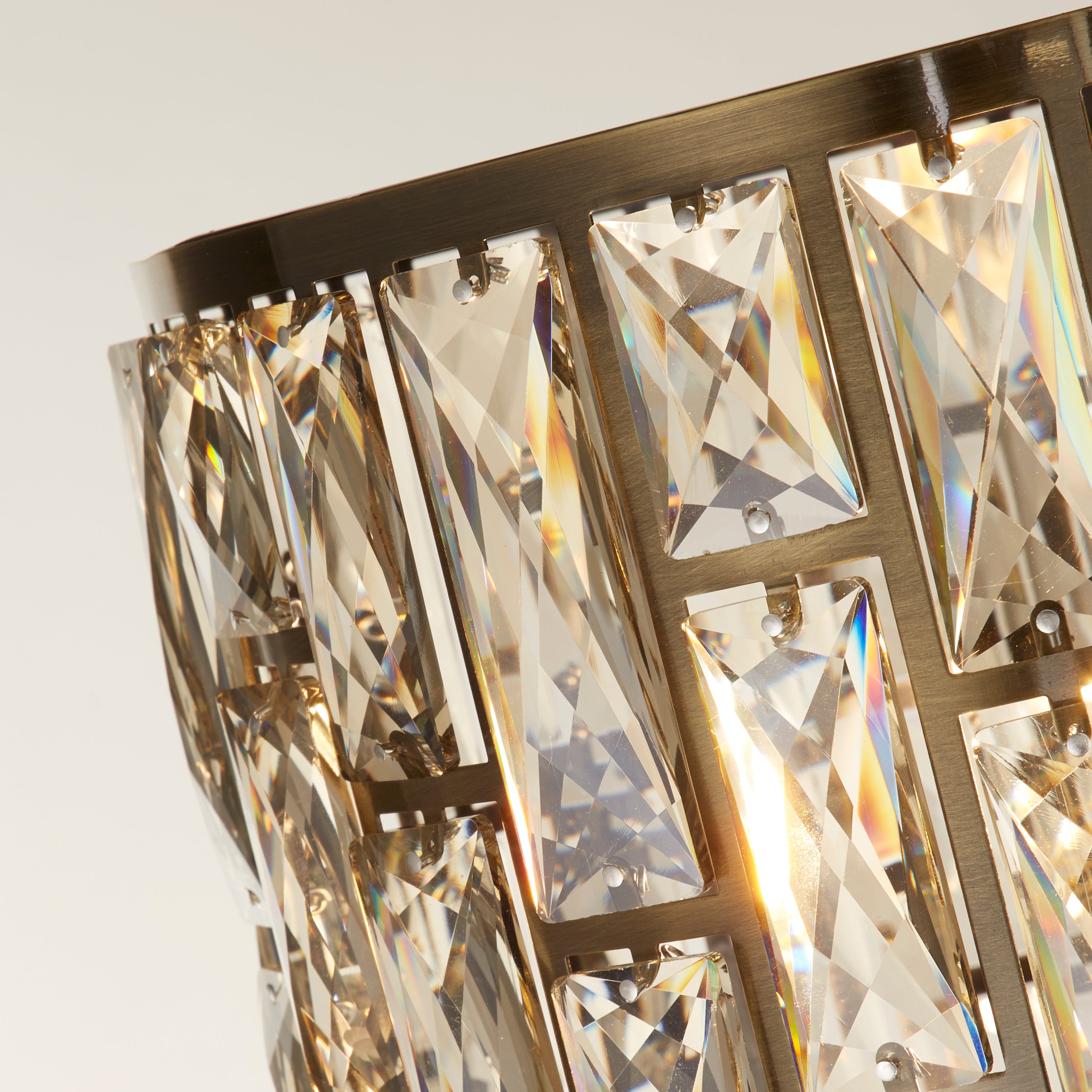 Searchlight Bijou Brass & Champahne Glass Floor Lamp