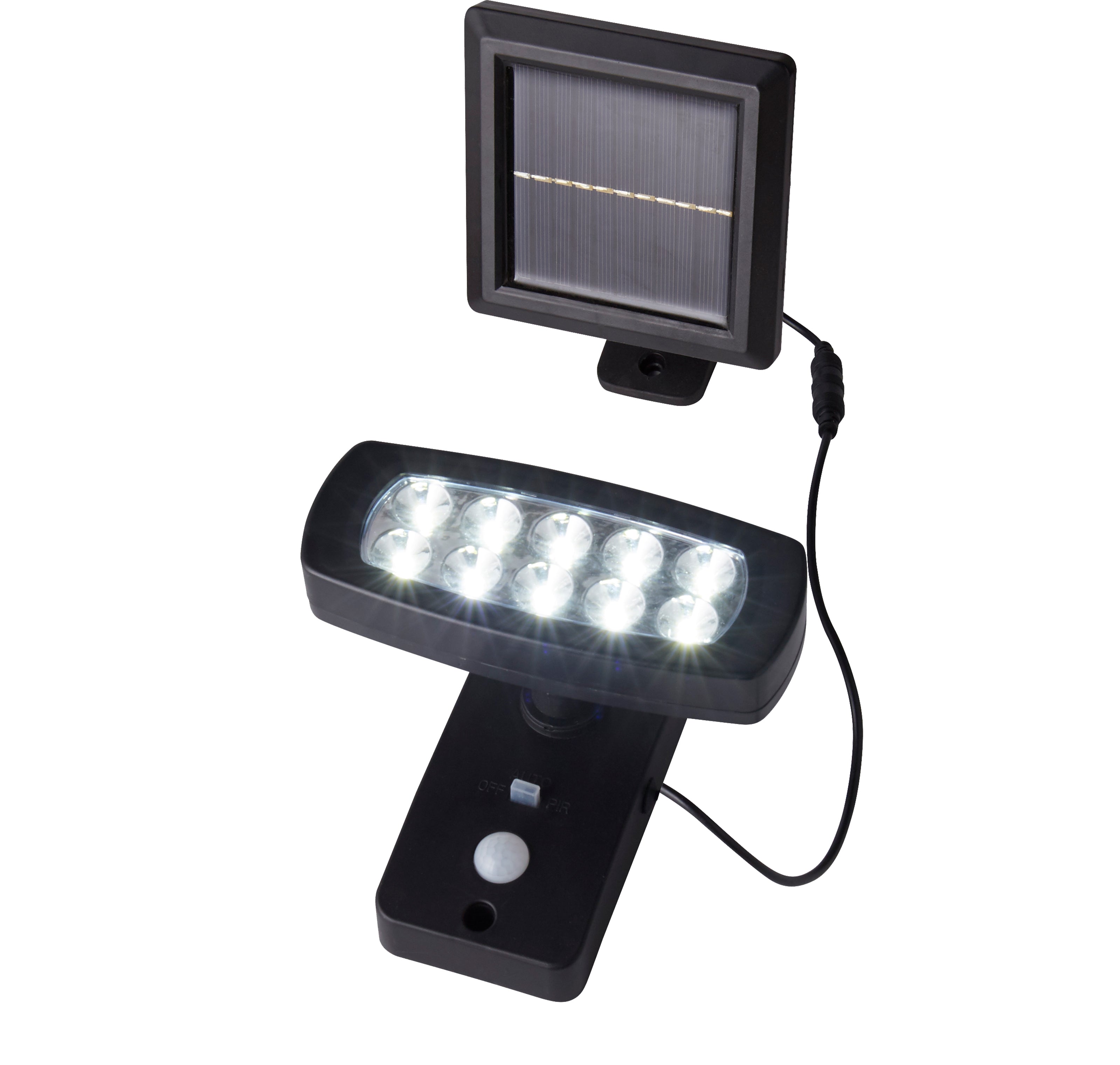 Searchlight Solar Black LED PIR Outdoor Wall Light - 10cm