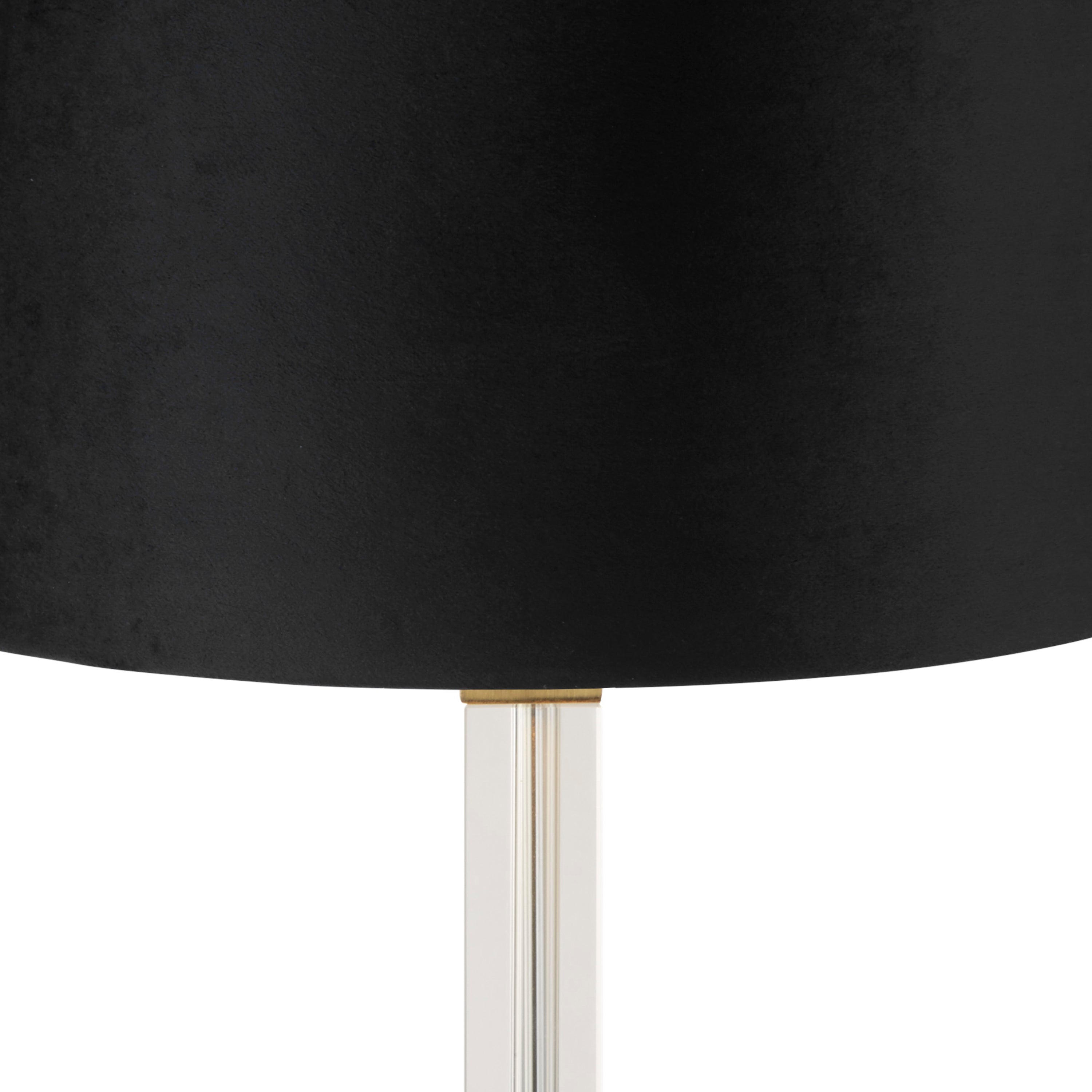Scarborough Table Lamp - Crystal, Brass Metal & Black Velvet