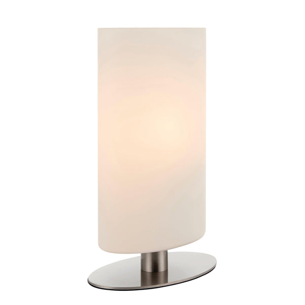 Endon Palmer 1 Light Nickel Table Lamp - Opal Glass Shade 68492