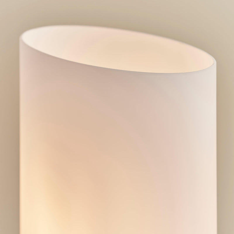 Endon Palmer 1 Light Nickel Table Lamp - Opal Glass Shade 68492 - Shade Close-up