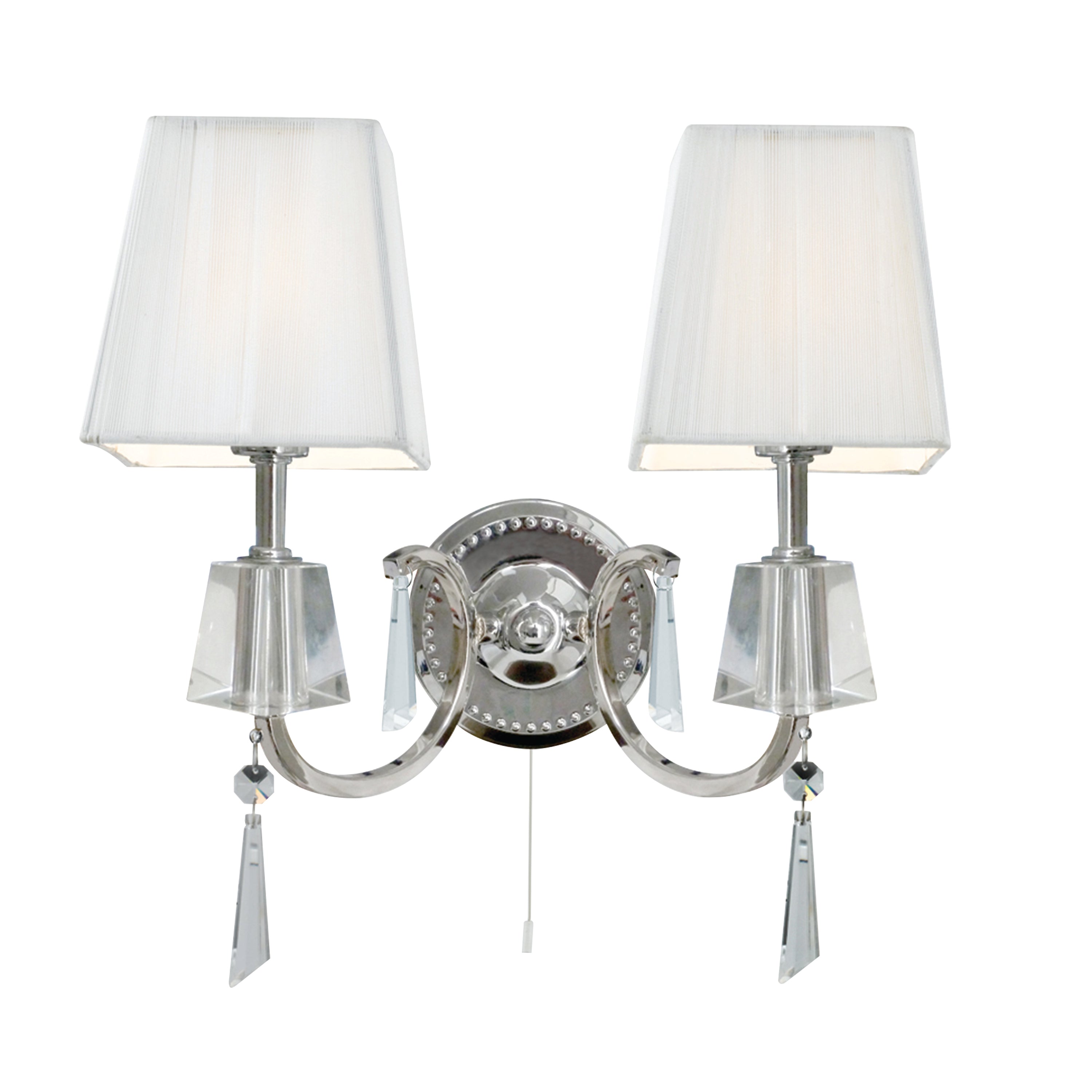 Searchlight Portico Double Chrome & Glass Wall Light