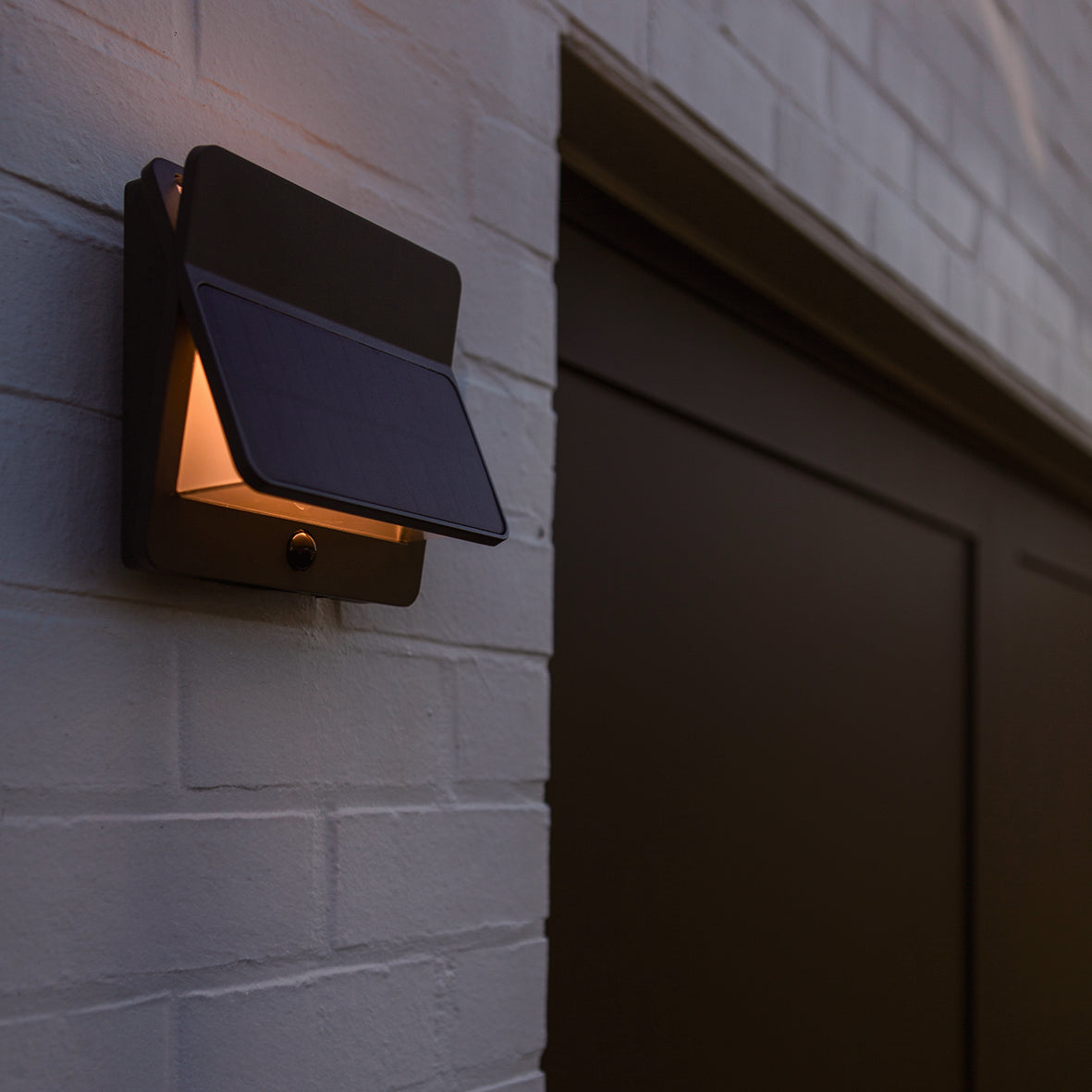 Lutec Aleta PIR Outdoor LED Solar Up & Down Wall Light - Dark Grey