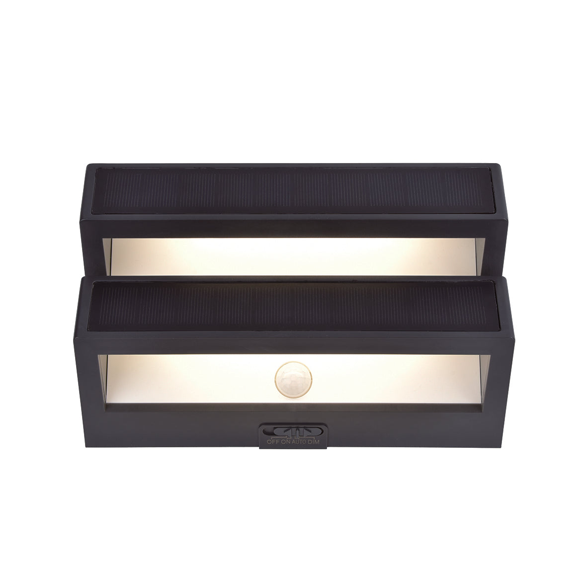 Lutec Barlo PIR Outdoor LED Solar Wall Light - Dark Grey