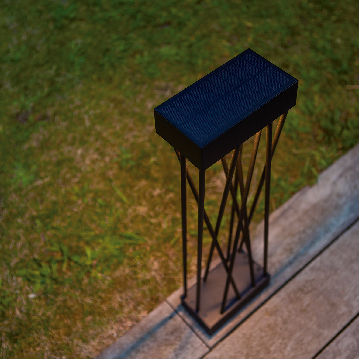 Lutec Spido Solar Integrated LED Black Bollard - With Spike