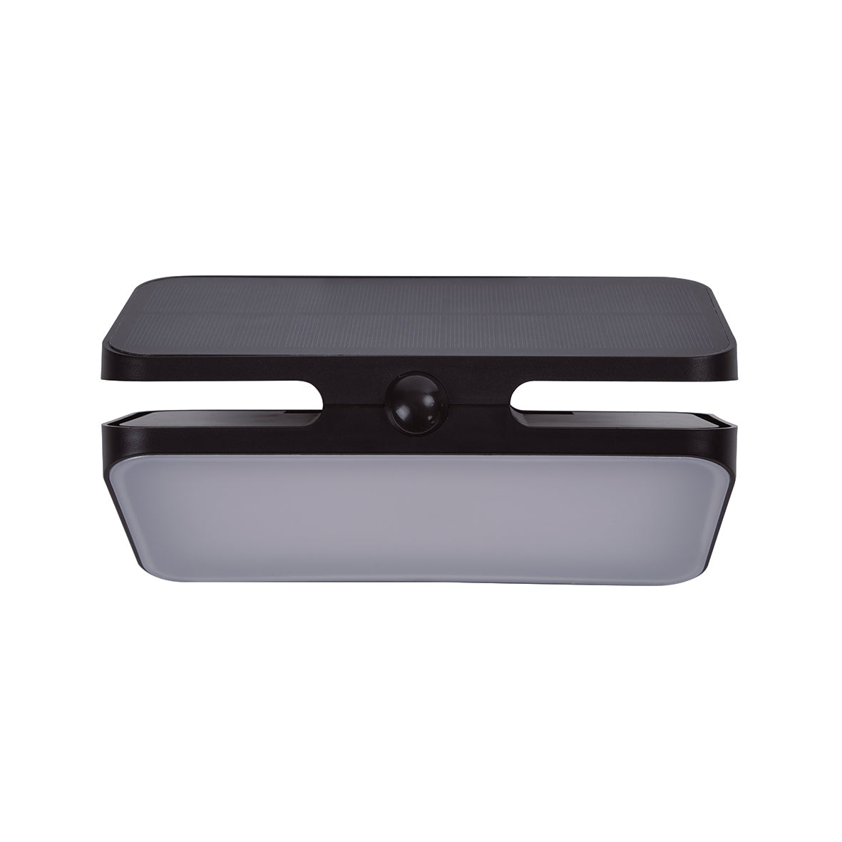 Lutec Aero PIR Outdoor LED Solar Wall Light - Black