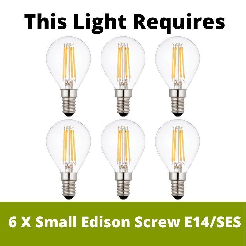 Kimrose 6 Light Nickel Chandelier