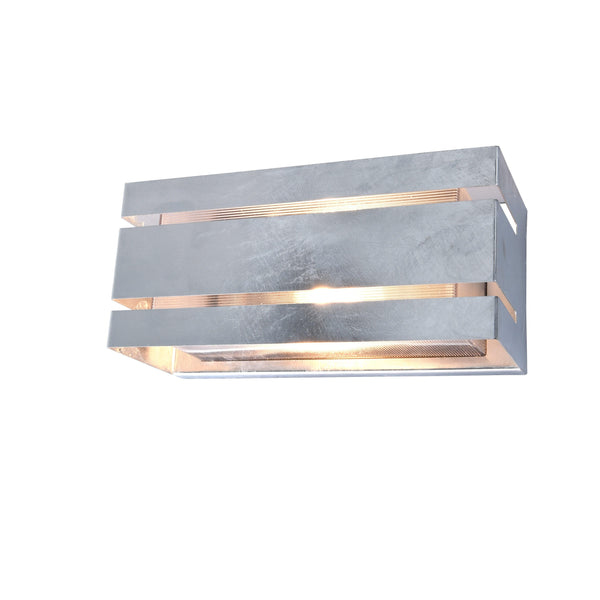 Lutec Vidar Silver Outdoor Wall Light - Galvanized 5011602461