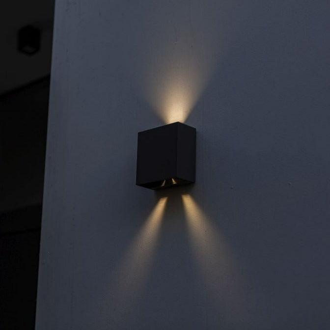 Lutec Gemini Beams Outdoor LED Wall Light In Matt Black 5104003012 detail 2