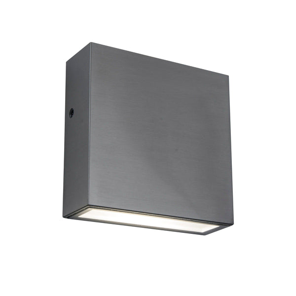 Lutec Gemini XF IP54 Silver Outdoor LED Wall Light - Stainless Steel 5104004001