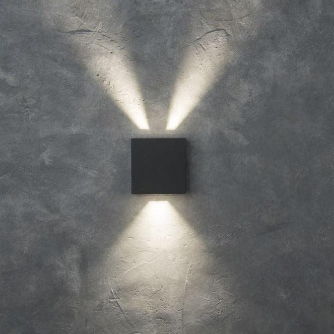 Lutec Gemini Beams Outdoor LED Wall Light In Dark Grey 5104005118 Light pattern 3