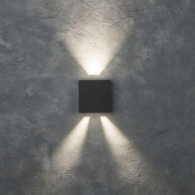 Lutec Gemini Beams Outdoor LED Wall Light In Dark Grey 5104005118 Light Pattern 4
