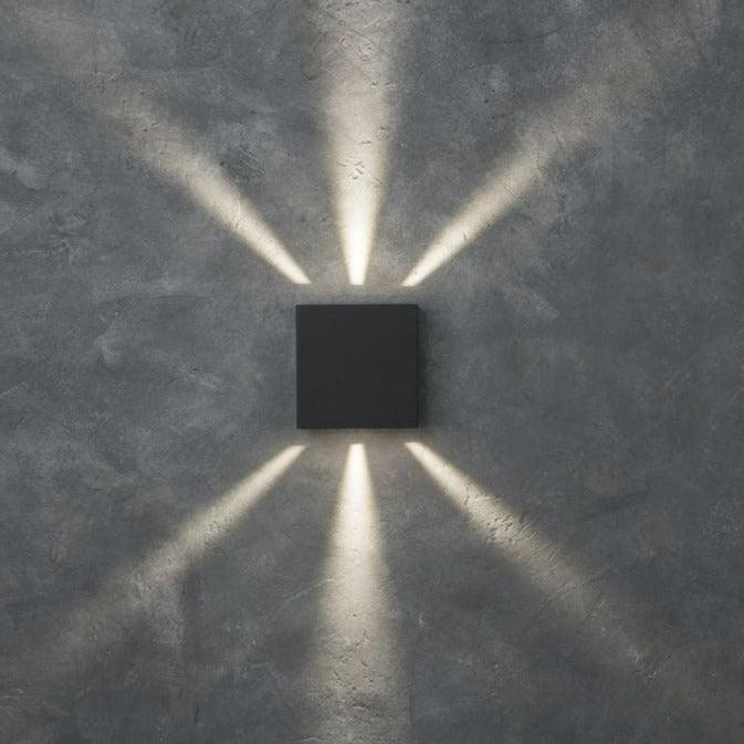 Lutec Gemini Beams Outdoor LED Wall Light In Dark Grey 5104005118 Light pattern 6