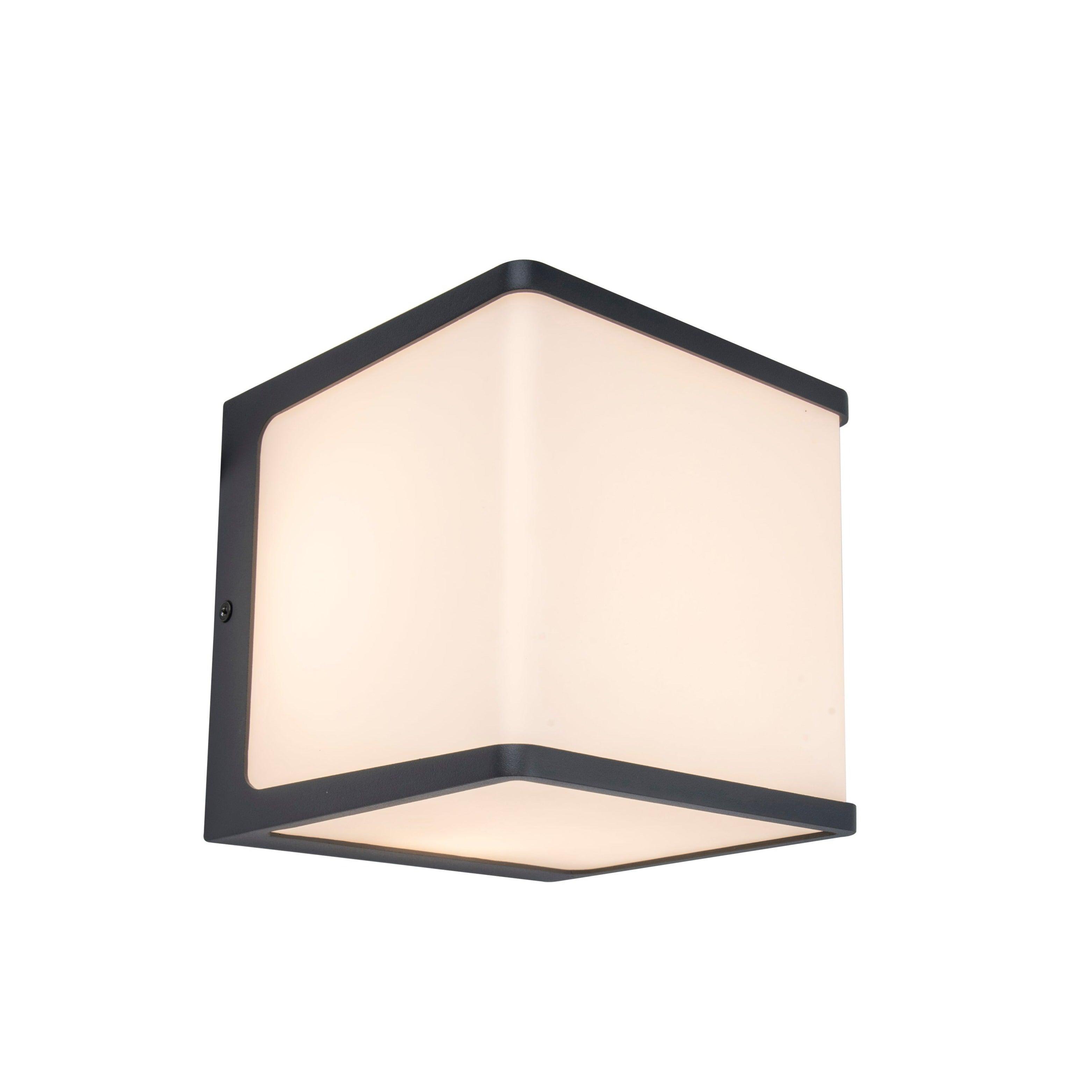 Lutec Doblo LED Grey Outdoor Cubic Wall Light 5105001125