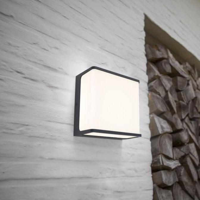 Lutec Doblo Outdoor LED Low Profile Wall Light - Grey 5105003125 Outside wall