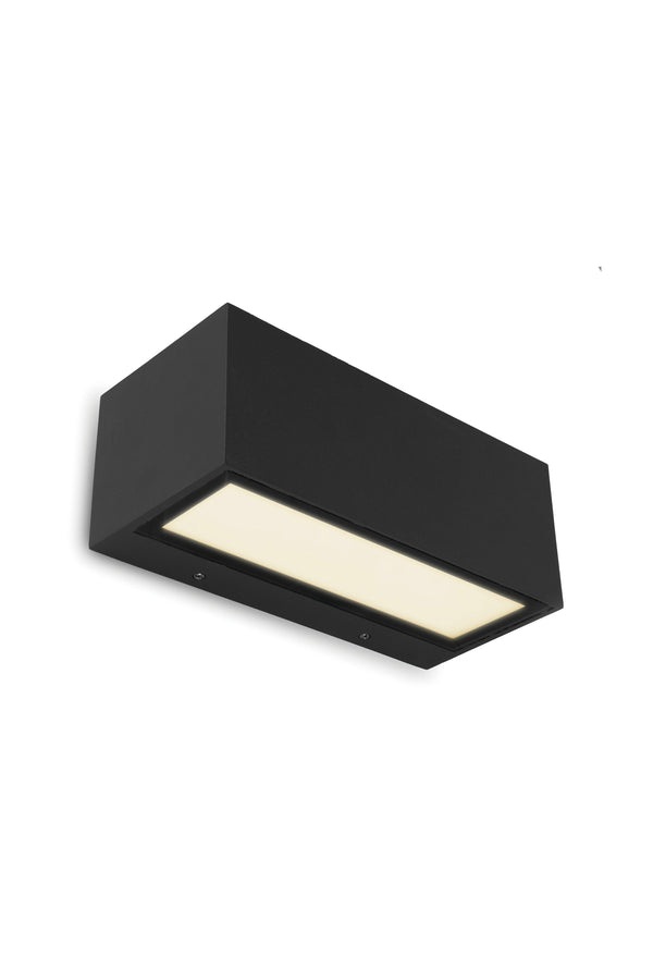 Lutec Gemini Outdoor Black LED Up & Down Wall Light 5189112012