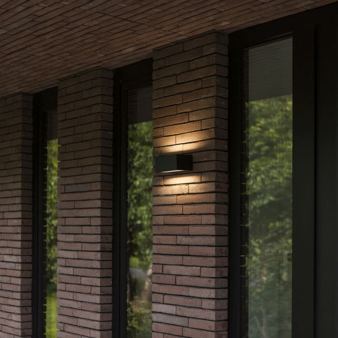 Lutec Gemini Outdoor LED Up & Down Brick Wall Light - Black