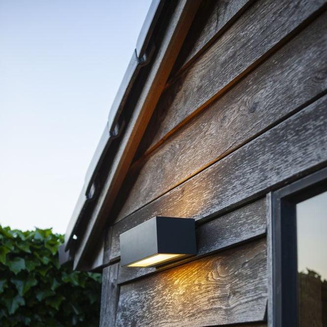 Lutec Gemini Dark Grey Outdoor LED Brick Wall Light 5189120118 shed wall