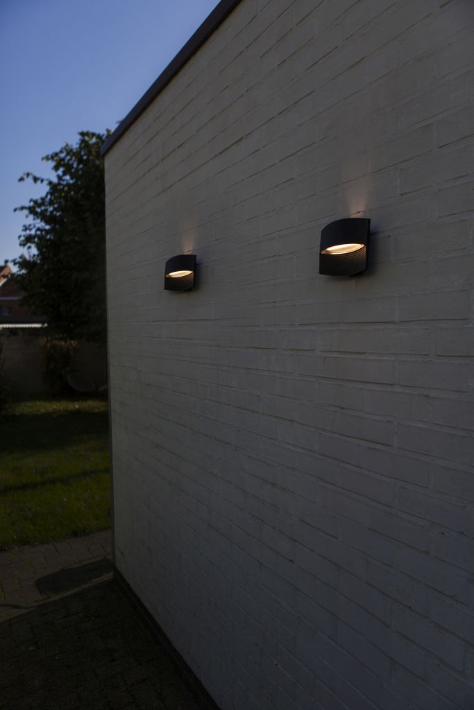 Lutec Lotus LED Outdoor Wall Light – Matt Black