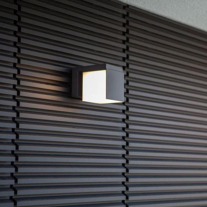 Lutec Cuba Adjustable Outdoor Wall Light - Dark Grey 5193803118 fixed to an outside wall