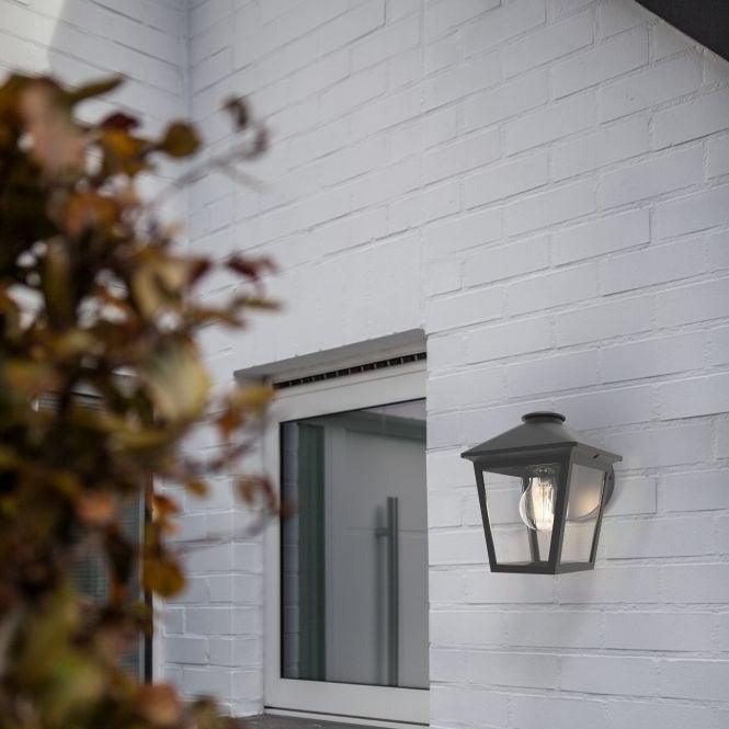 Lutec Zago Outdoor Wall Light - Black 5294502012 Outside a window